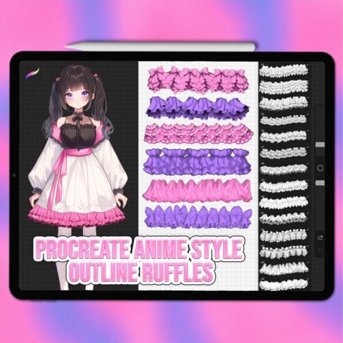 Procreate anime outline ruffle brushes