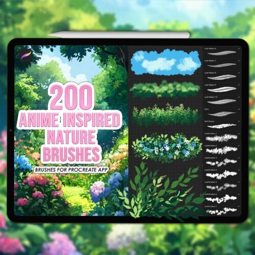 Ghibli anime Procreate nature brushes