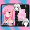 Procreate classic anime female faces | Photoshop & Clip Studio stamps