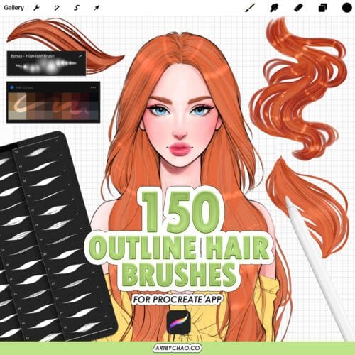 procreate hair brushes