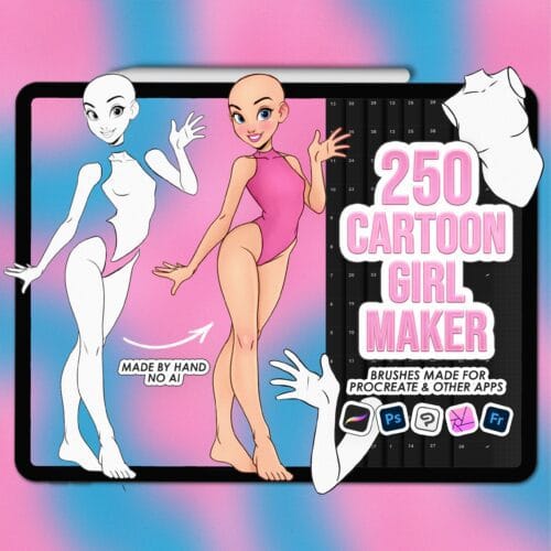Procreate cartoon pose maker stamps | Photoshop & Clip Studio stamps