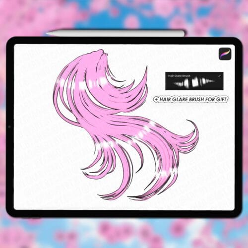 Procreate anime outline hair brushes