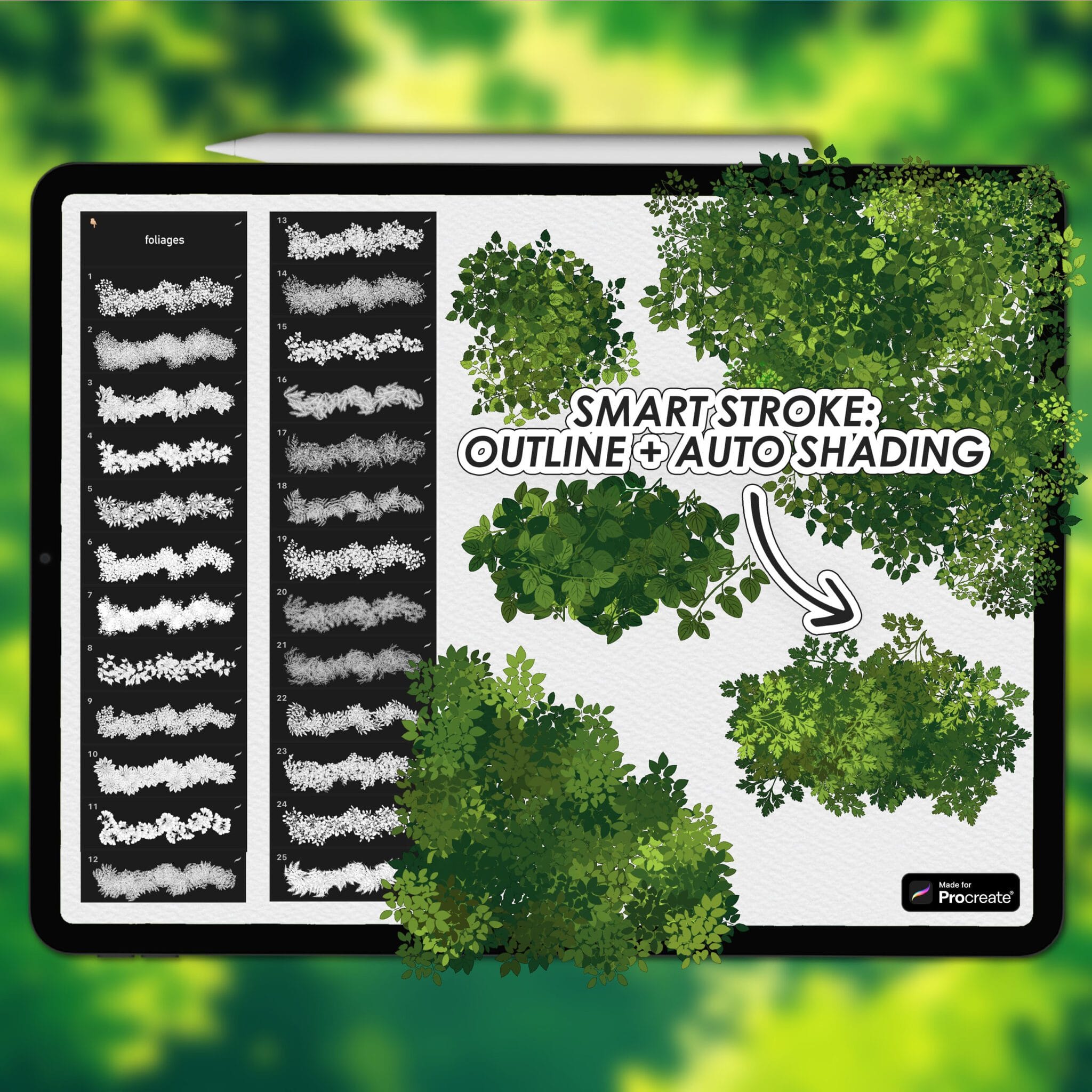 Procreate outline forest brushes – art.by.chao