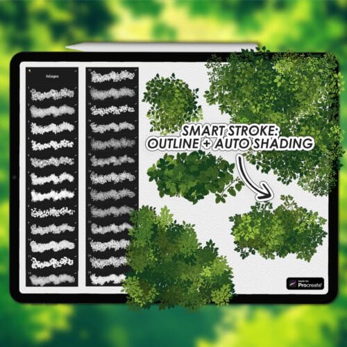 Procreate outline forest brushes