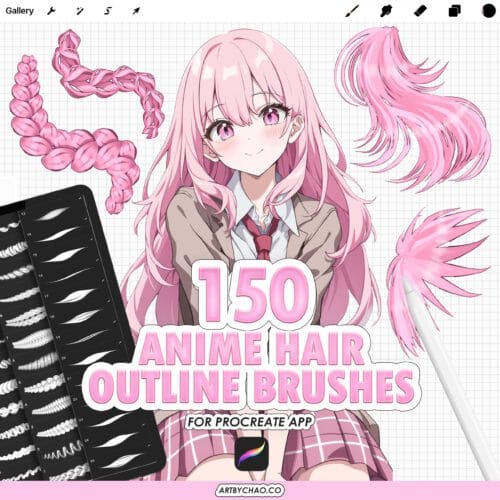 procreate hair brushes