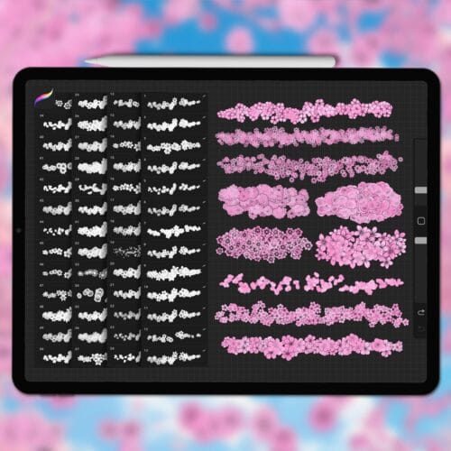 Procreate outline flower brushes
