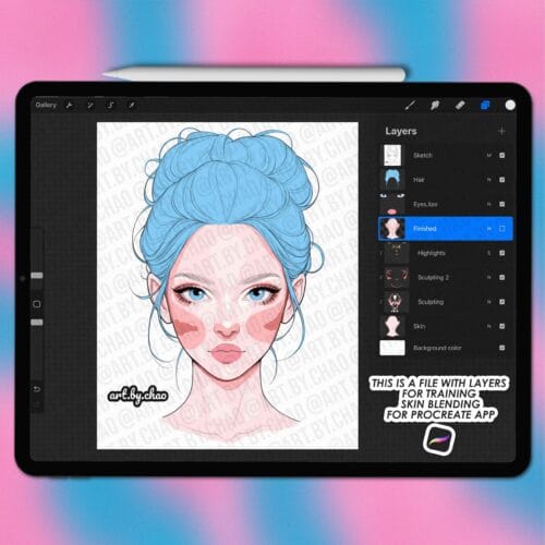 Procreate skin blending training file – Free Download