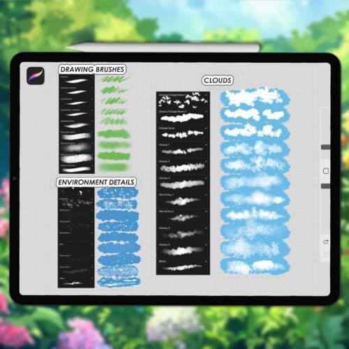 Ghibli anime Procreate nature brushes