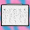 Procreate cartoon princess poses | Photoshop & Clip Studio stamps