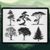 Procreate tree silhouette stamps | Photoshop & Clip Studio tree silhouette stamps