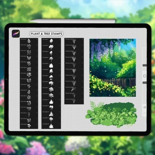 Ghibli anime Procreate nature brushes