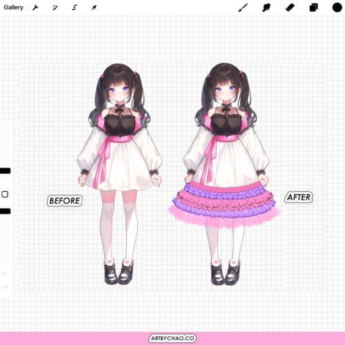 Procreate anime outline ruffle brushes