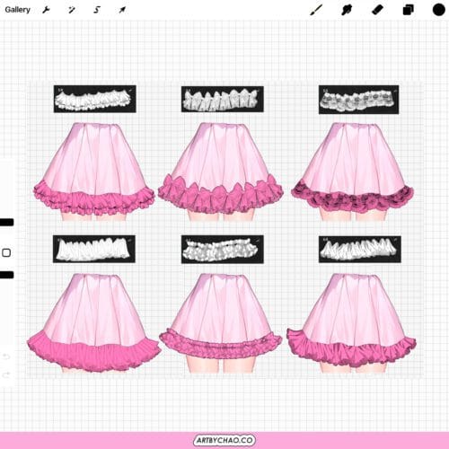 Procreate anime outline ruffle brushes