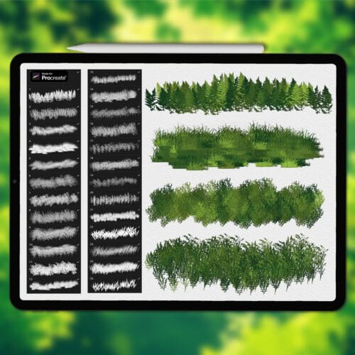 Procreate outline forest brushes