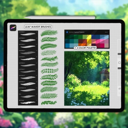 Ghibli anime Procreate nature brushes