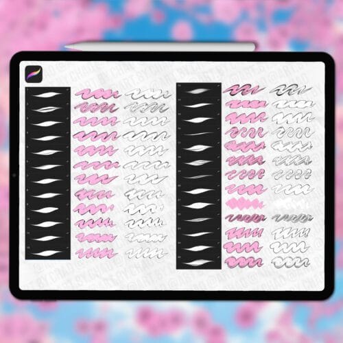 Procreate anime outline hair brushes