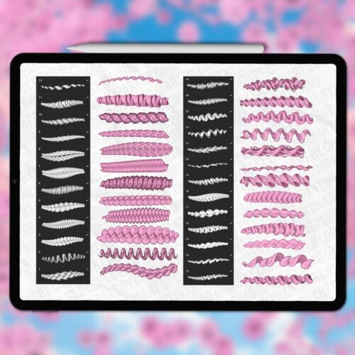 Procreate anime outline hair brushes