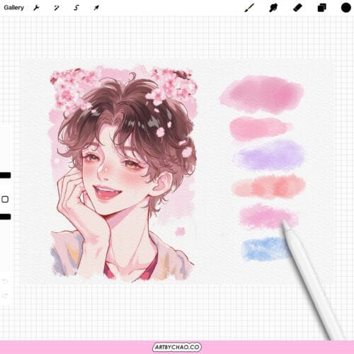 Procreate Watercolor Brushes: 200 realistic washes, splatters, textures & strokes bundle