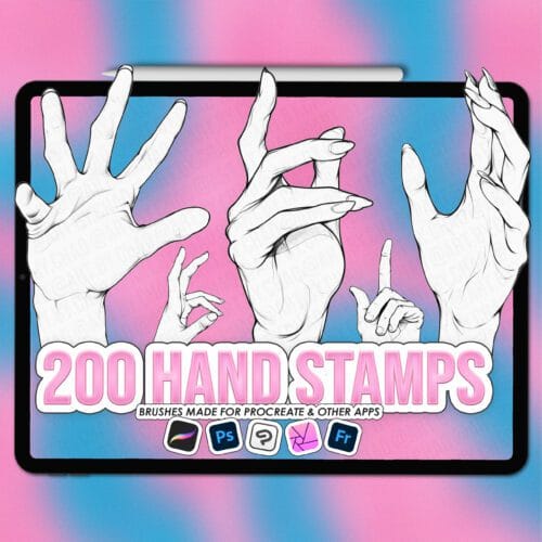 Procreate hand stamps | Photoshop & Clip Studio stamps