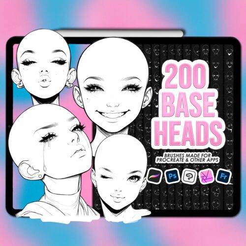 Procreate base head stamps | Photoshop & Clip Studio stamps