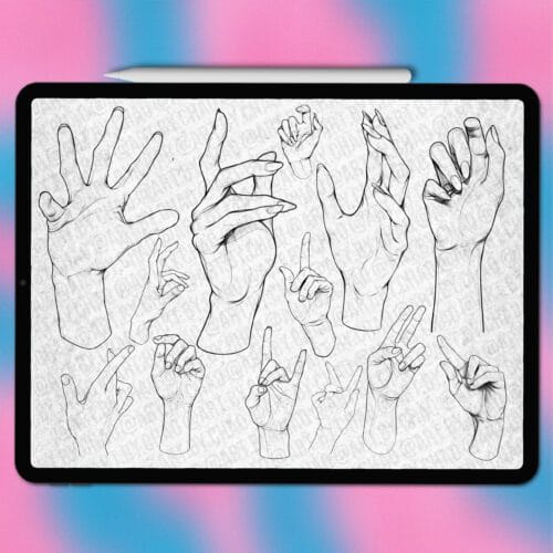 Procreate hand stamps | Photoshop & Clip Studio stamps