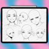 Procreate base head stamps | Photoshop & Clip Studio stamps