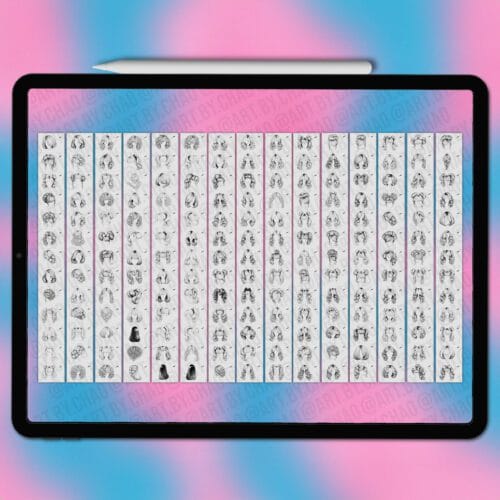 Procreate hairstyle stamps | Photoshop & Clip Studio stamps