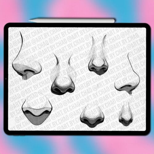 Procreate nose stamps | Photoshop & Clip Studio stamps