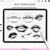 Procreate Lips Stamps: 200 mouth expressions, smile, kiss, tongue, teeth set (Photoshop & CSP supported)
