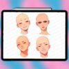 Procreate base head stamps | Photoshop & Clip Studio stamps