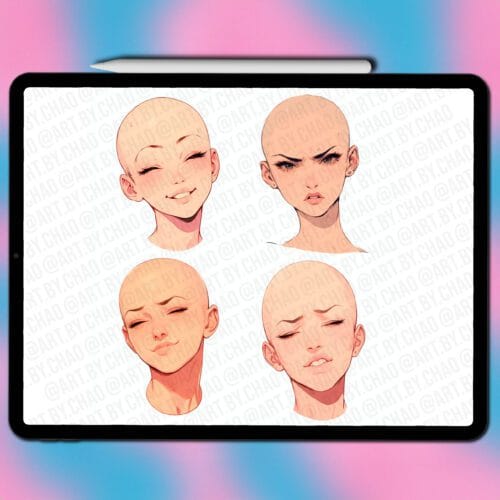 Procreate base head stamps | Photoshop & Clip Studio stamps