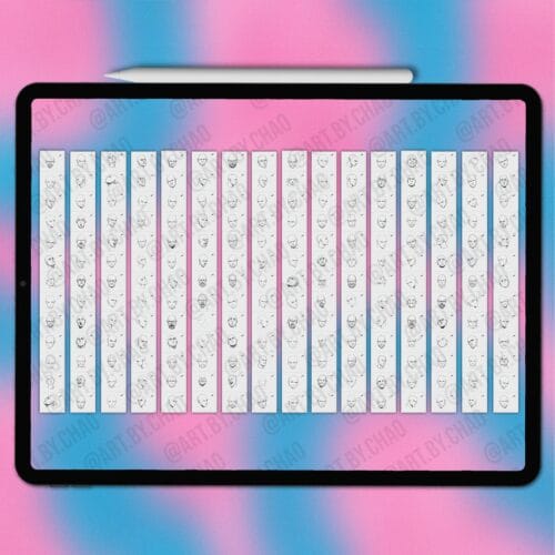 Procreate base male head stamps | Photoshop & Clip Studio stamps