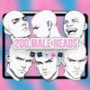 Procreate base male head stamps | Photoshop & Clip Studio stamps