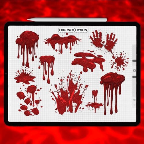 Procreate anime blood stamps