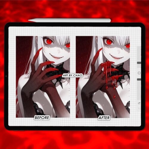 Procreate anime blood stamps