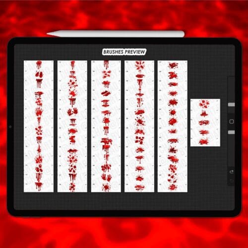 Procreate anime blood stamps