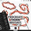 Procreate Thorn Brushes - Tattoo Linework Thorns, Outline Anime Manga Vines & Rose Stems