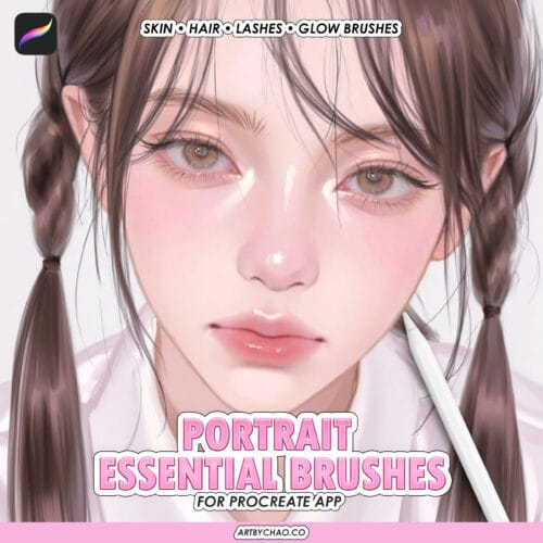 Procreate Portrait Brushes: Skin, Hair, Lashes, Blending & Glow Brushes – Ultimate Bundle