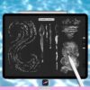 Procreate White Liquid Brushes – fluid, flow, water, splashes, drop, drip brushes