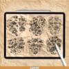 Procreate Map Brushes – 350 Fantasy Map Stamps & Pattern Brushes: castle, nature, terrain, trees, towns (Photoshop supported)
