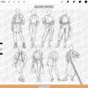 Procreate Autumn Outfit Stamps - women fall fashion clothing stamps & poses (Photoshop, CSP supported)