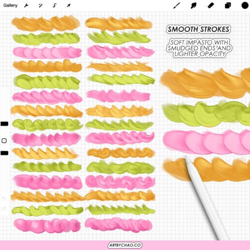 Procreate Impasto Brushes – Thick Oil Paint, Palette Knife Strokes, Buttery Strokes & Canvas Textures
