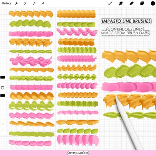 Procreate Impasto Brushes – Thick Oil Paint, Palette Knife Strokes, Buttery Strokes & Canvas Textures