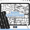Procreate Manga Stone Textures: anime rock, brick, marble & pebble pattern brushes (Photoshop supported)