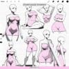 Procreate Manga Anime Poses – 150 base female anime body figure stamps (Photoshop & CSP supported) | for adult