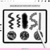 Procreate Hair Brushes: 100 basic brushes for hair drawing, braids & curls, straight strands, hair textures