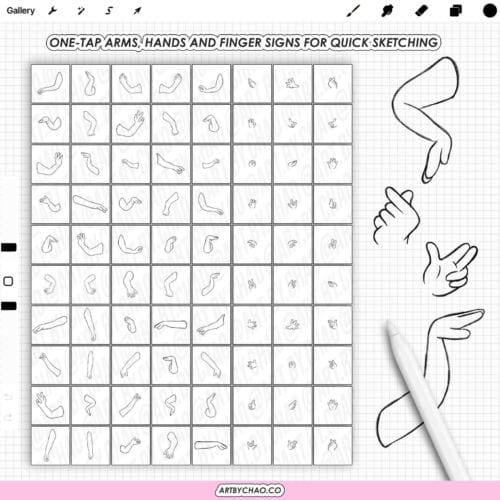 Procreate Chibi Pose Maker: 150 hands, arms, legs, heads, body part stamps (Photoshop & CSP supported)