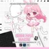 Procreate Chibi Pose Maker: 150 hands, arms, legs, heads, body part stamps (Photoshop & CSP supported)