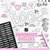 Procreate Outline Brushes: comic and manga outlines, bold sketch lines