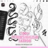 Cybersigilism Procreate Tattoo Brushes: 105 abstract line effects, ink outlines, textured strokes